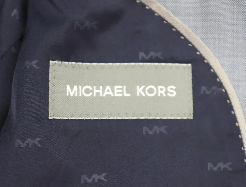 Michael Kors Kidwell Suit Jacket Mens 40 R Light Blue Wool Classic Fit Stretch